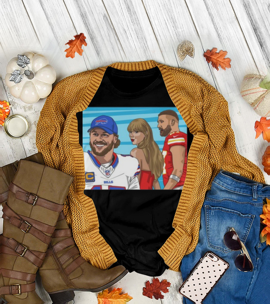Carlcordesart Distracted Girlfriend Buffalo Bills Kansas City Chiefs T-Shirt