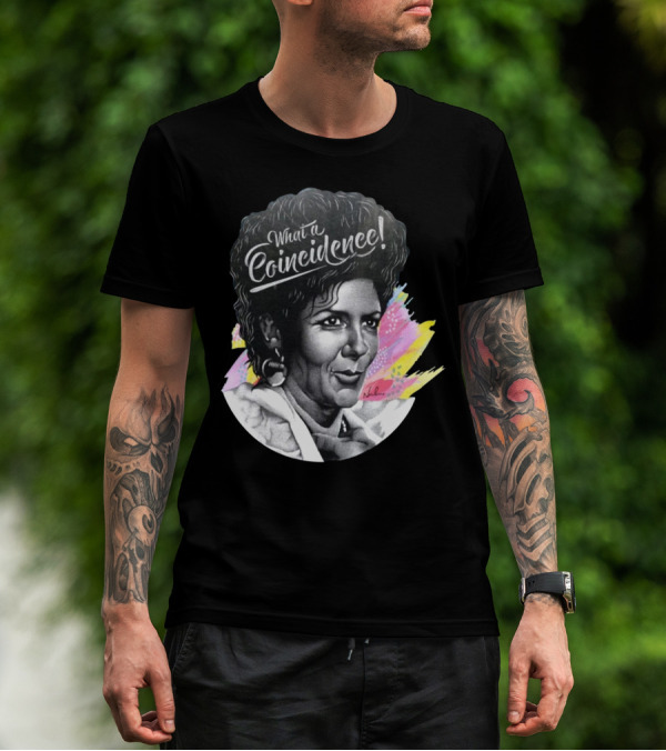 What A Coincidence Portrait With Colorful Background T-Shirt