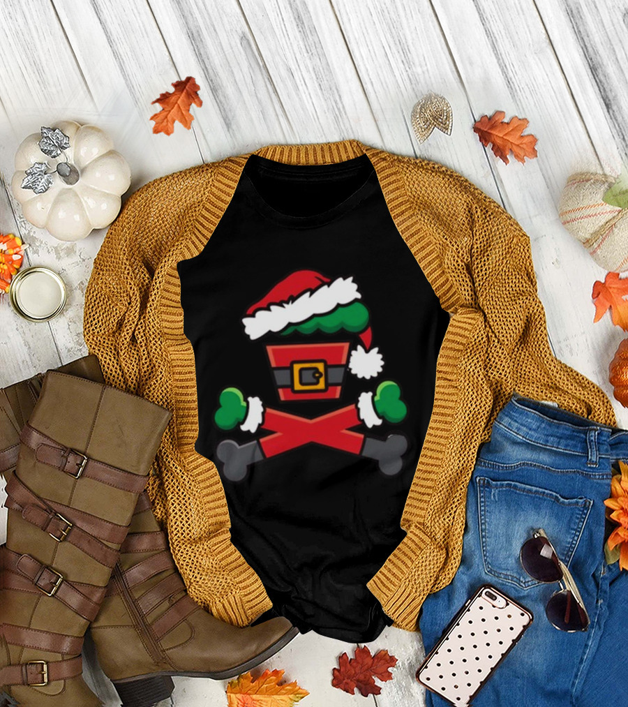 Jc Vault Grouchy Crossbones Santa Hat T-Shirt