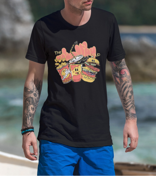 The Unhealthy Club Fast Food Cartoon Characters T-Shirt