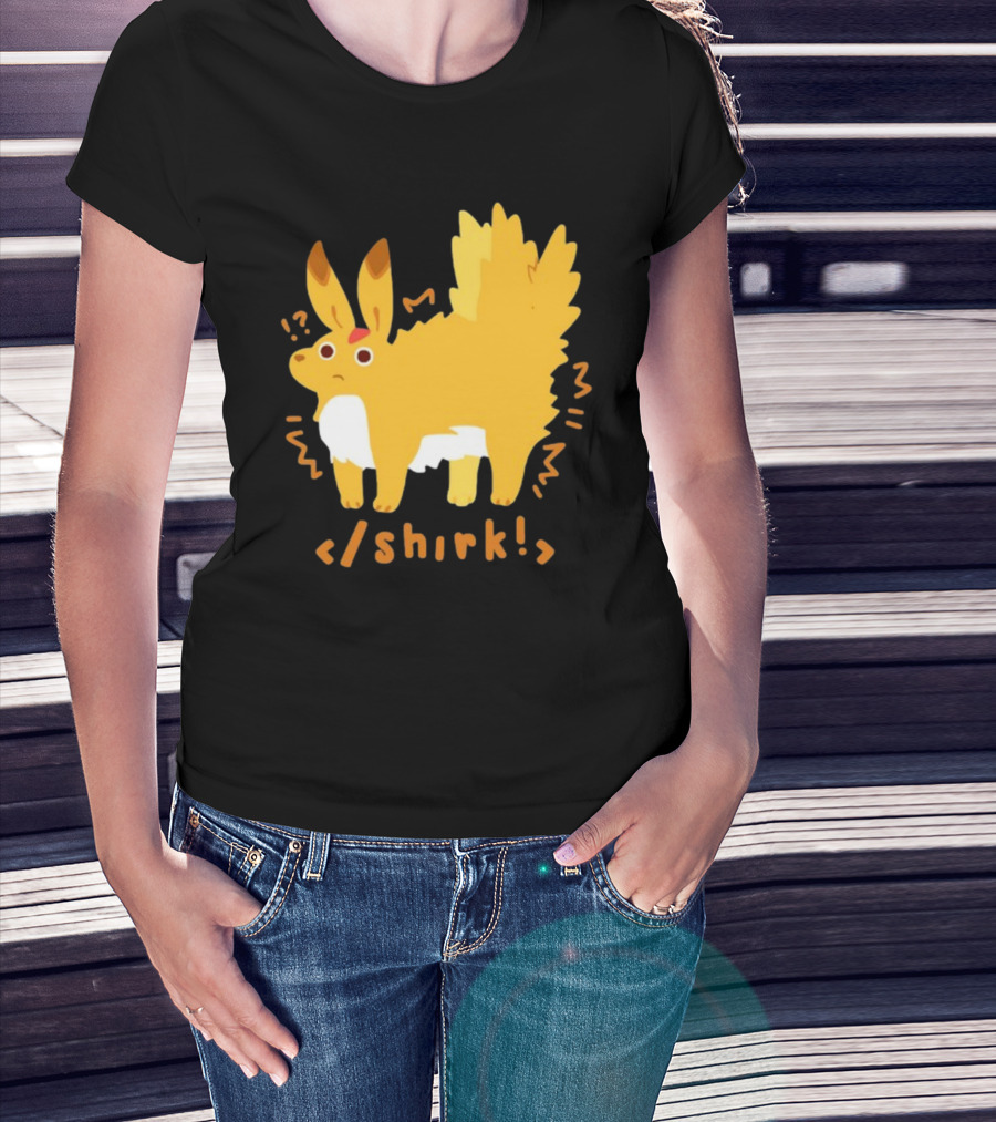 Fenrishion Pokemon Shirk Fluffy Jolteon Parody Quirky T-Shirt