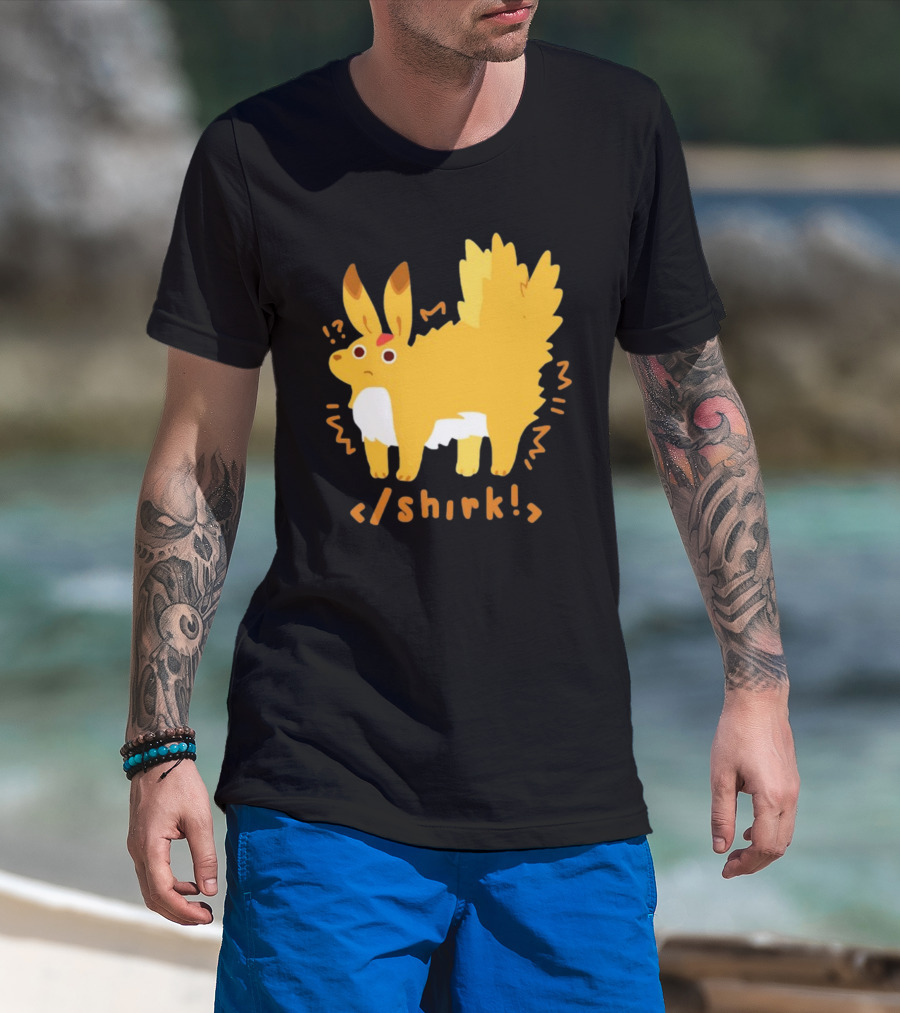 Fenrishion Pokemon Shirk Fluffy Jolteon Parody Quirky T-Shirt