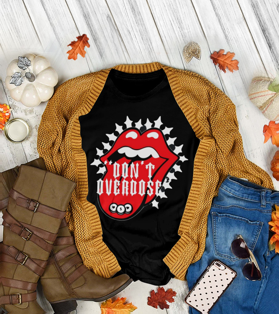 Upperlevel916 Evol Love Is A Drug Don't Overdose Iconic Red Lips T-Shirt