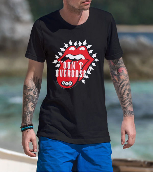Upperlevel916 Evol Love Is A Drug Don't Overdose Iconic Red Lips T-Shirt