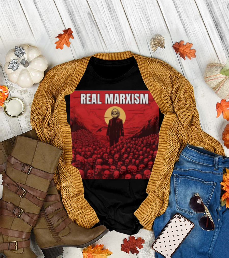 REAL MARXISM SKULLS RED SUN T-Shirt