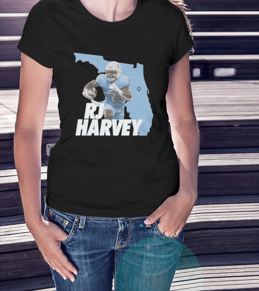 RJ Harvey Florida Football Map Background T-Shirt