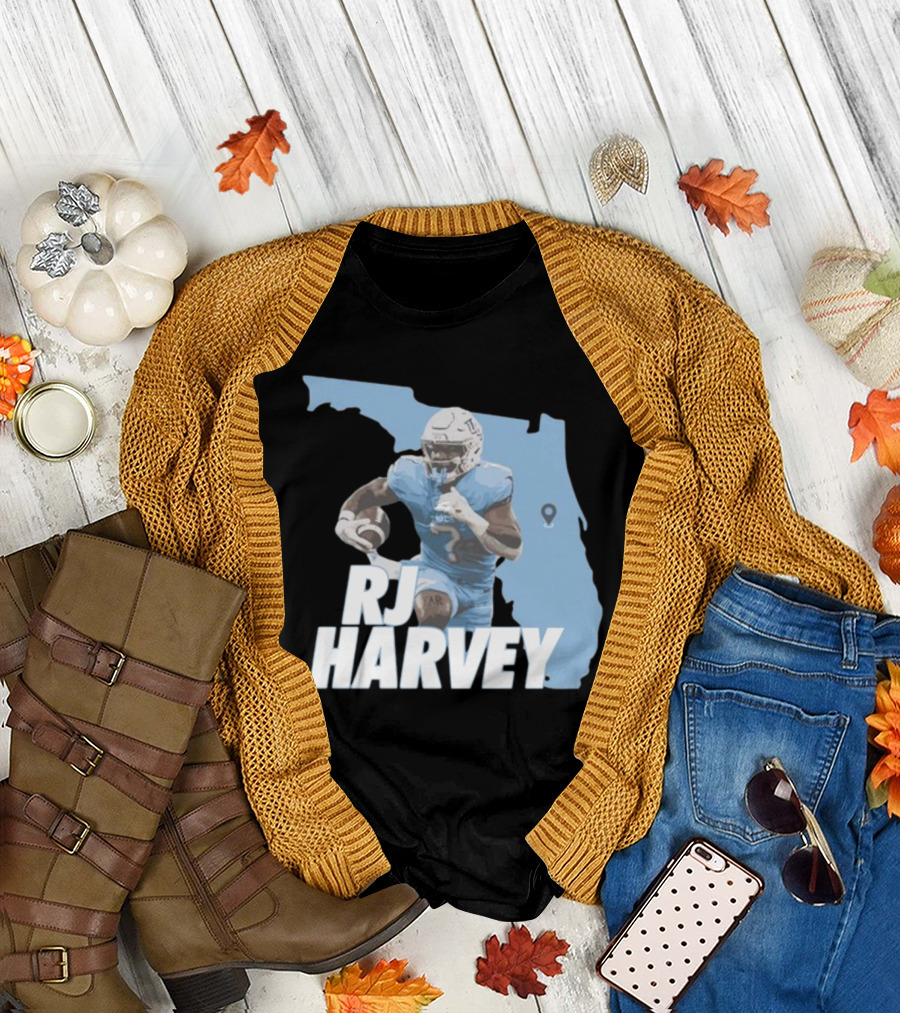 RJ Harvey Florida Football Map Background T-Shirt