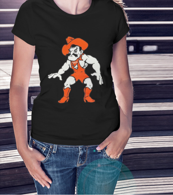 Pistol Pete OSU Wrestling Mascot Cowboy T-Shirt
