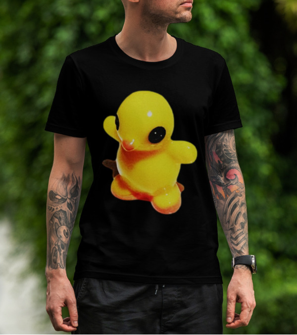 Fleshwater Plastic Duck Yellow Figurine With Black Eyes T-Shirt