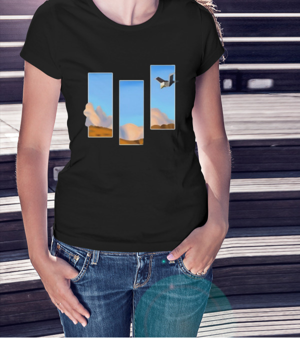 Rae Abroadwaybug Lovejoy Pebble Brain Ep Fanmade Sky And Clouds With Bird T-Shirt