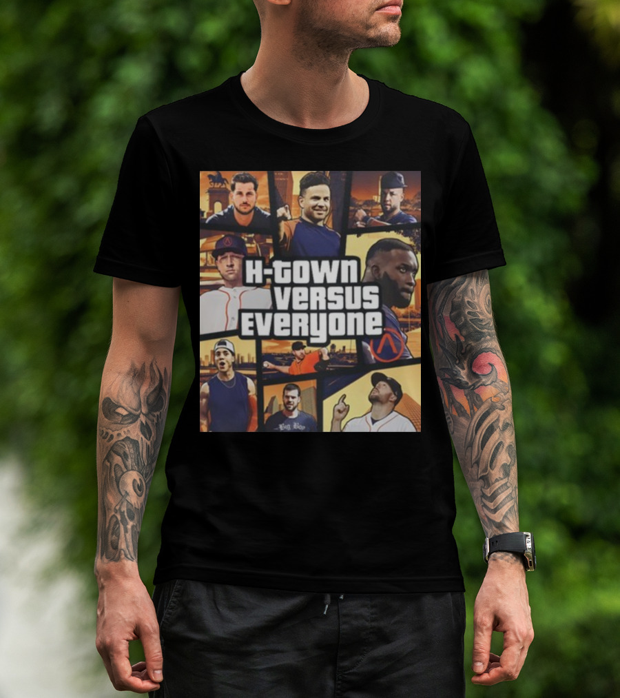 H-Town Versus Everyone Houston Sports Icons Collage T-Shirt