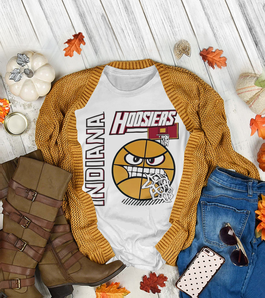Indiana Hoosiers Angry Basketball Face T-Shirt