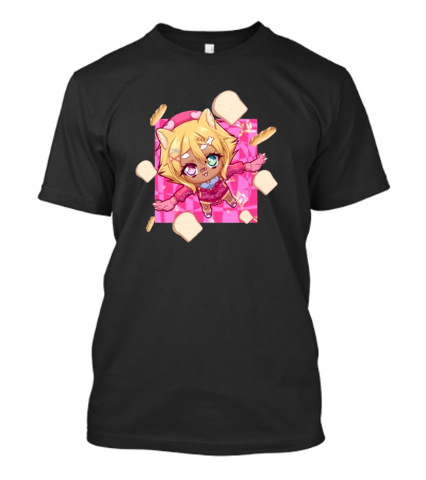 Breadguette Miyu Cute Cat-Eared Character Surrounded By Bread And Baguettes T-Shirt