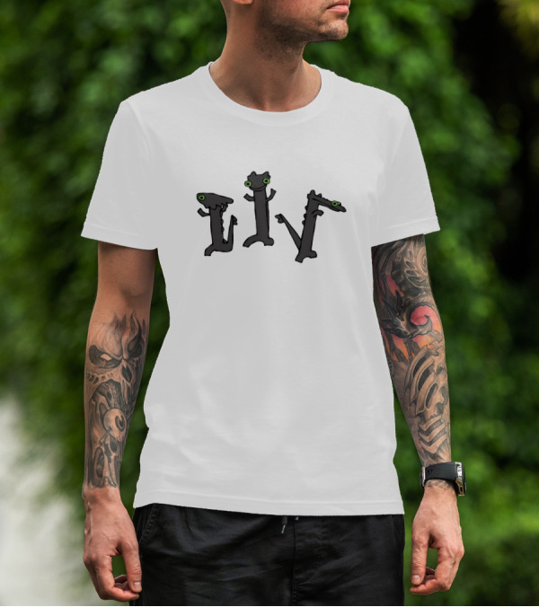 Sharkrobot Dancing Meme Dragons With Green Eyed Expressions T-Shirt