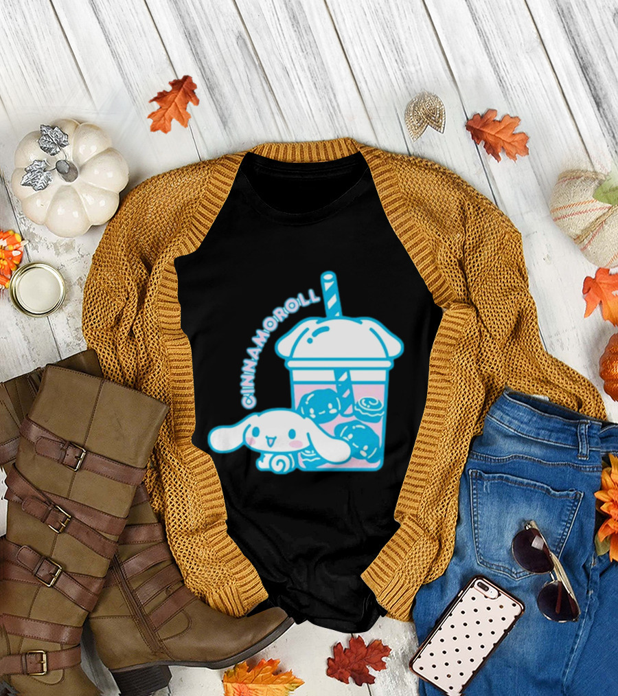 Cinnamoroll Bubble Tea Cup Pastel Cute Character T-Shirt