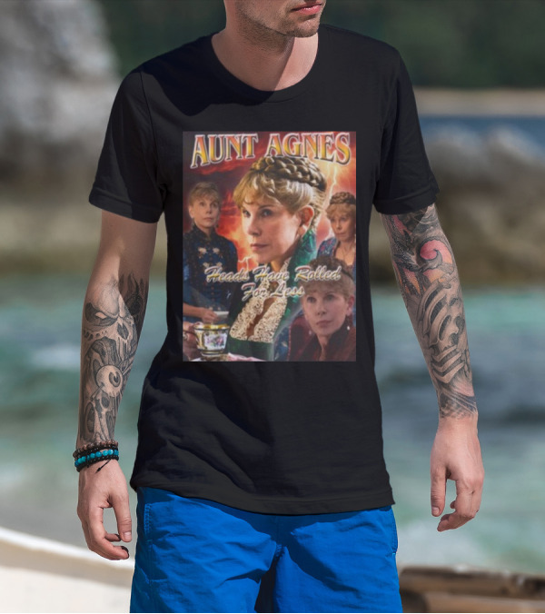 Aunt Agnes Heads Have Rolled For Less Dramatic Portraiture With Bold Text And Victorian T-Shirt
