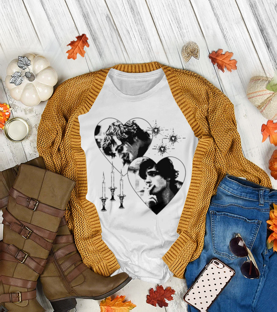Mustardyardpress Saltburn Felix Hearts Candlelight Portraits T-Shirt