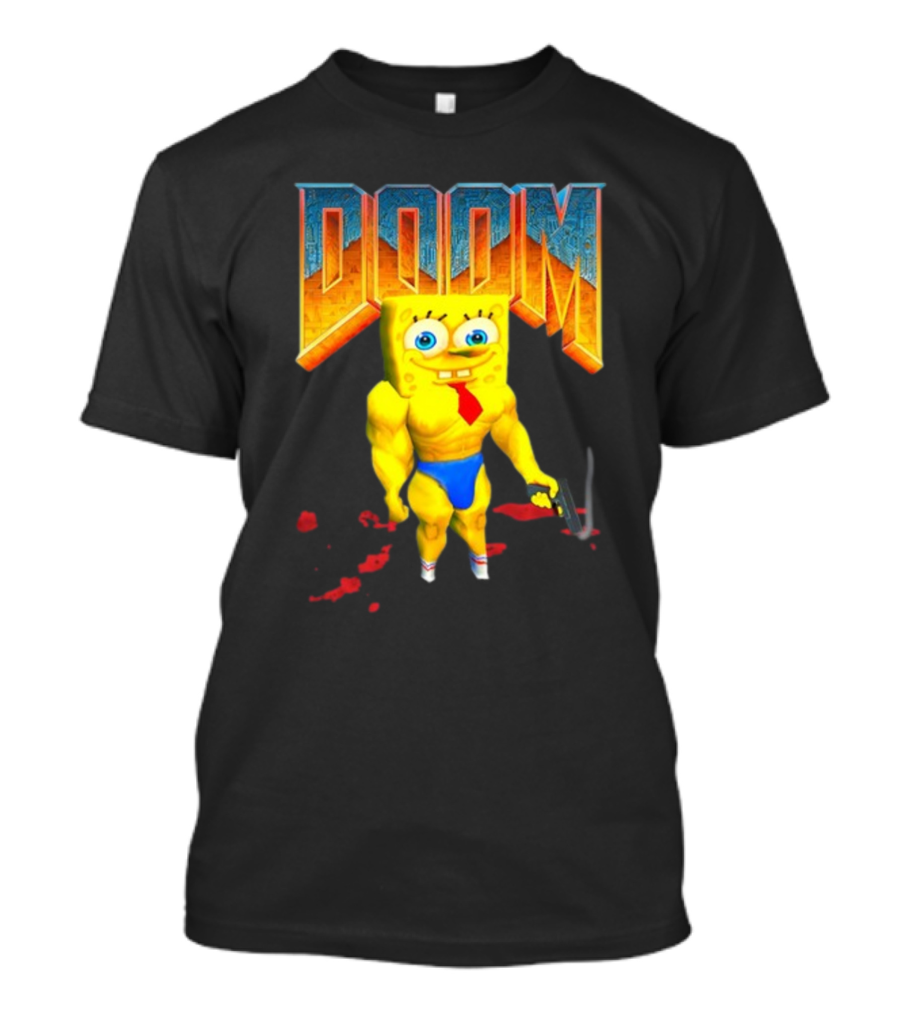 Doom Spongebob Teenhearts Muscular Parody Crossover T-Shirt
