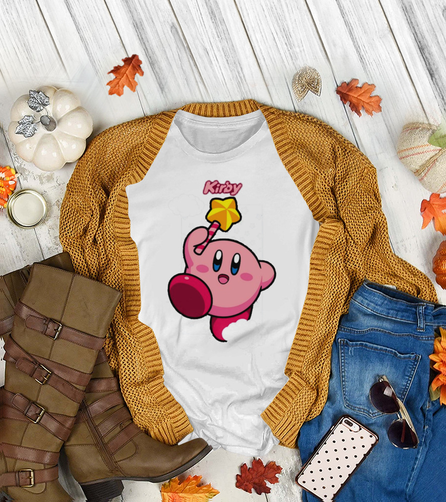 Kirby Main Character With Star Rod Gamestop Bioworld T-Shirt