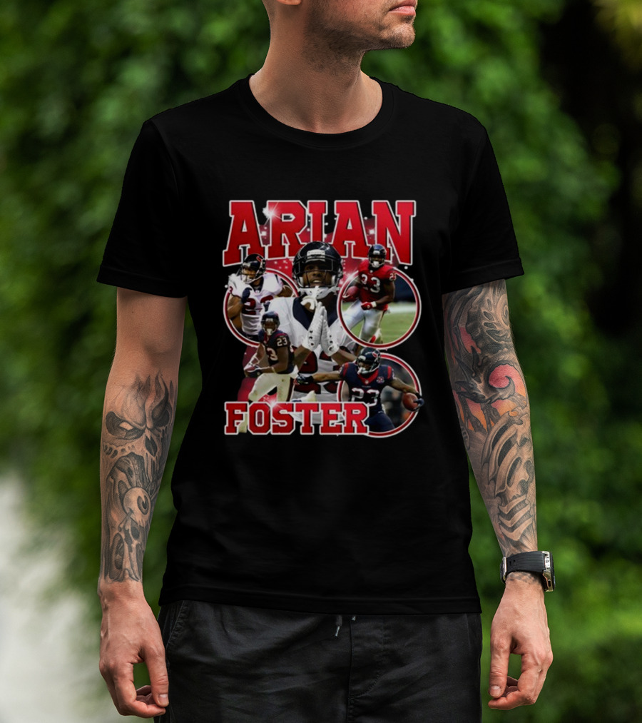 Macrodosing Arian Foster Football Collage T-Shirt