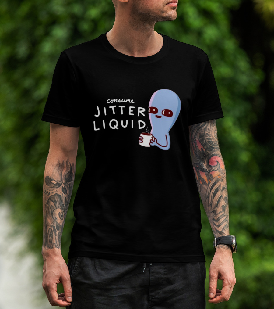 Consume Jitter Liquid Cute Alien With Coffee Mug T-Shirt