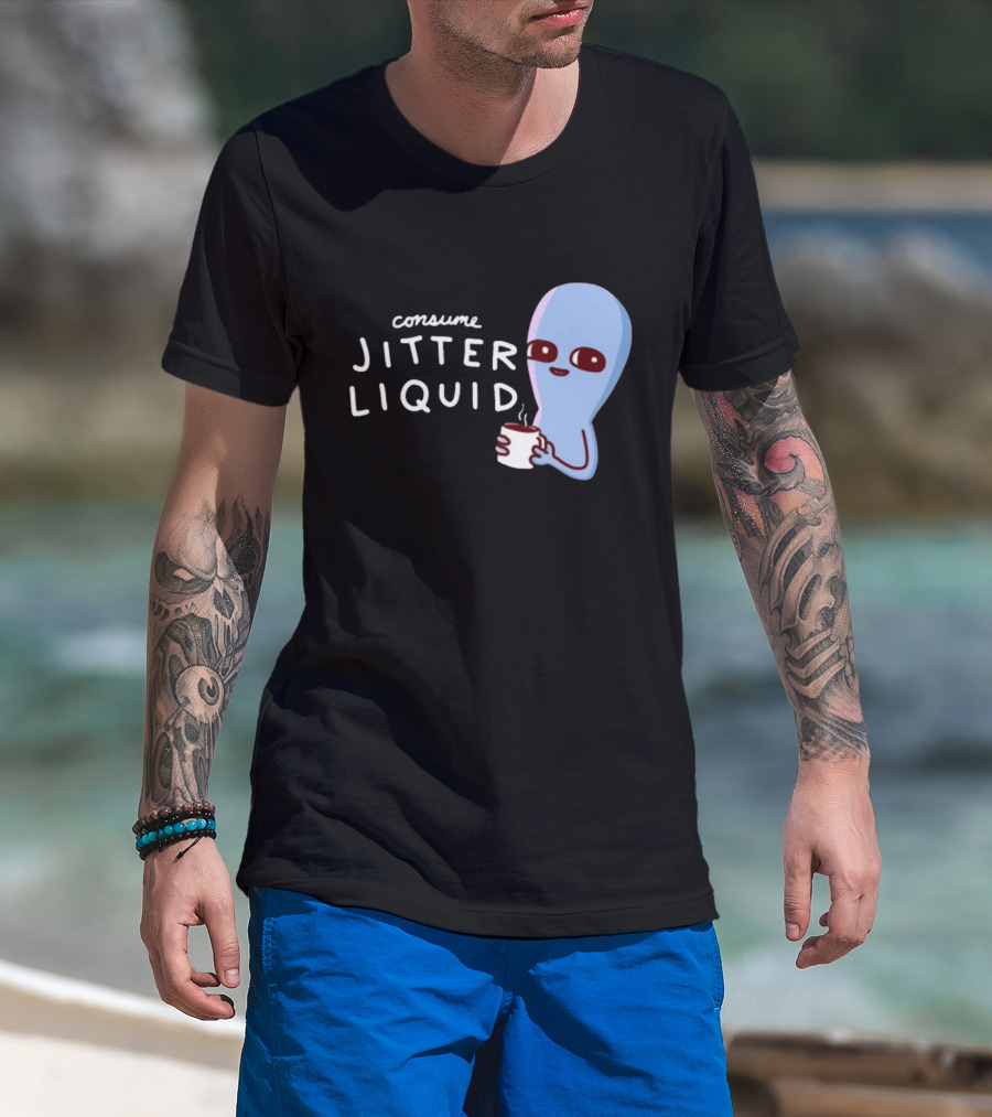 Consume Jitter Liquid Cute Alien With Coffee Mug T-Shirt