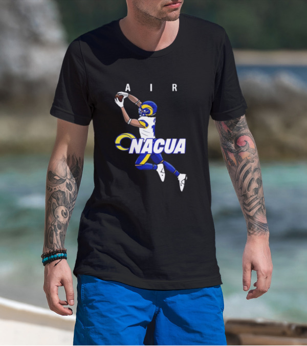 AIR Nacua Football Player Catch Rams Helmet T-Shirt