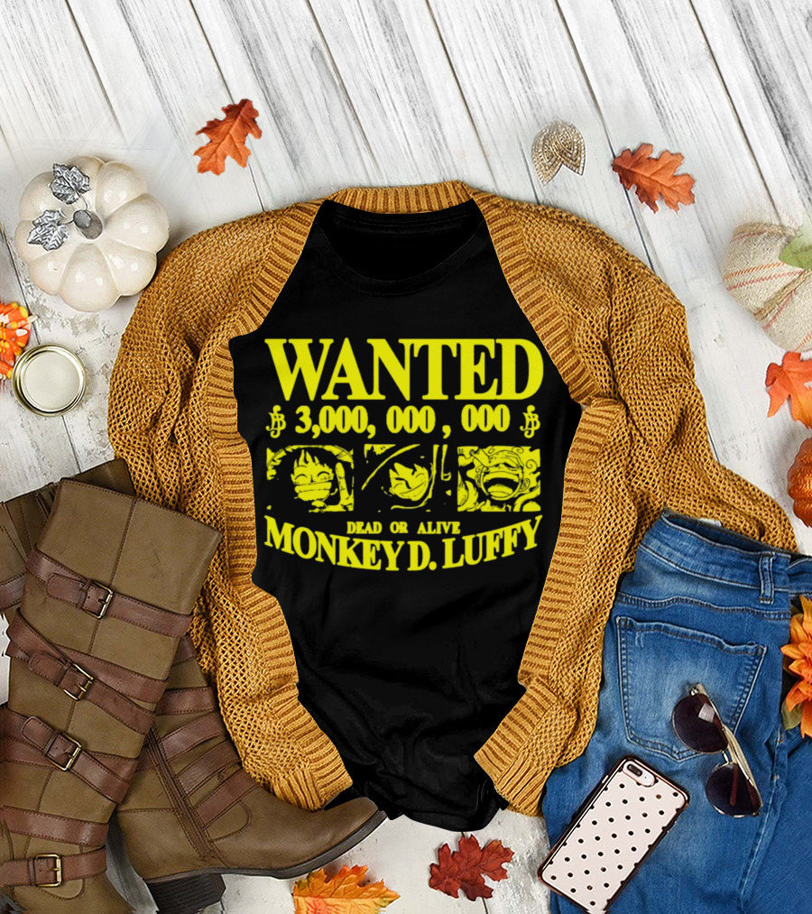 WANTED 3,000,000,000 MONKEY D. LUFFY STRAWHAT PIRATE T-Shirt