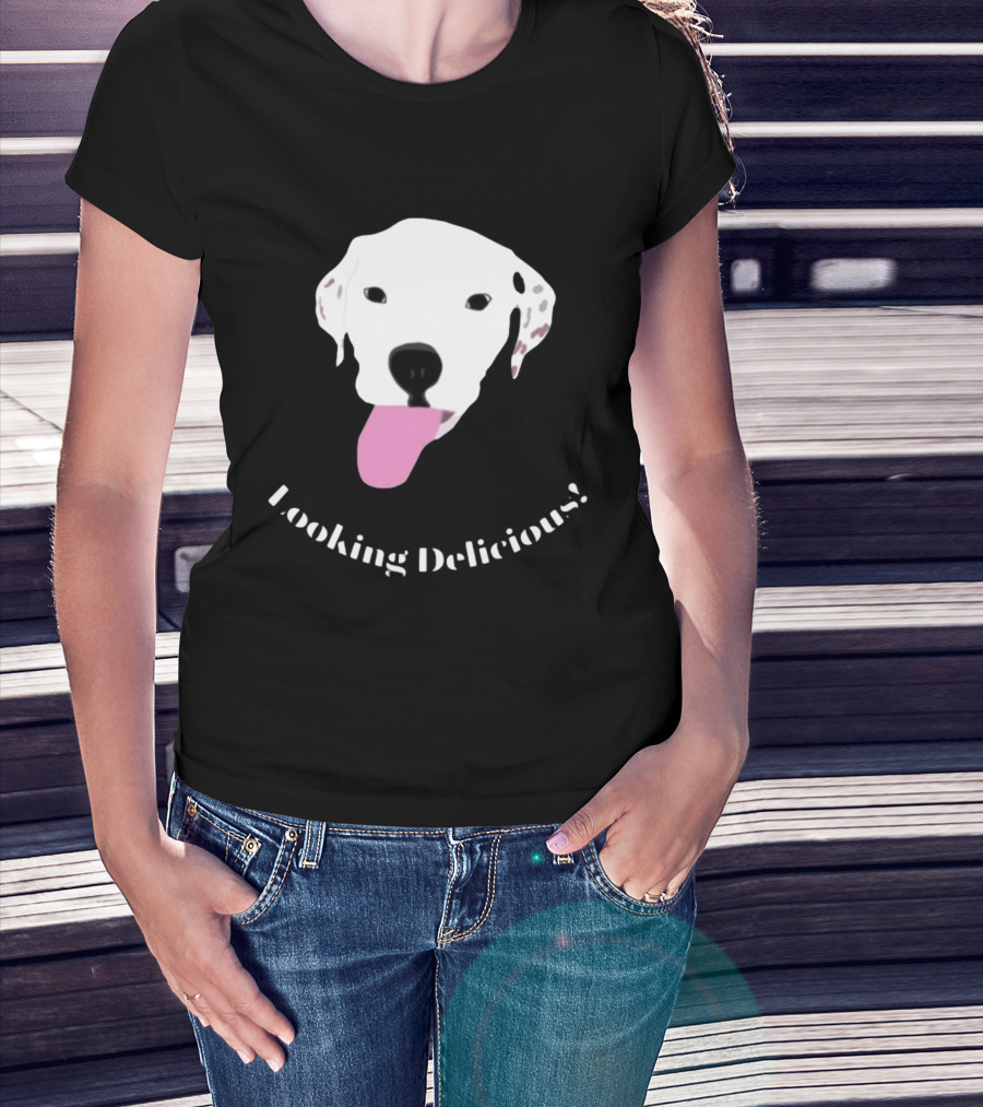 Looking Delicious Remi Dog Illustration With Pink Tongue T-Shirt