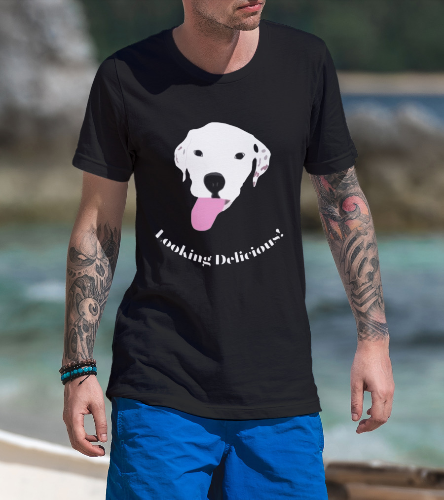 Looking Delicious Remi Dog Illustration With Pink Tongue T-Shirt