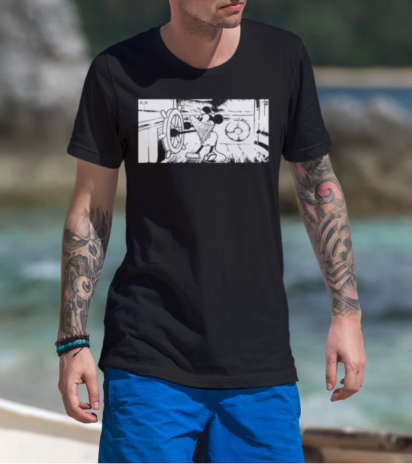 Memeulous Mickey Hood Vintage Steamboat Pizza Sailor T-Shirt