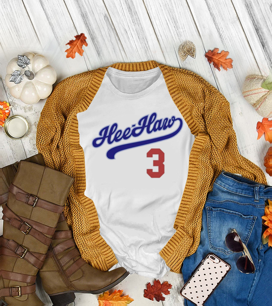 Hee-Haw 3 Vintage Script Style with Red Number T-Shirt