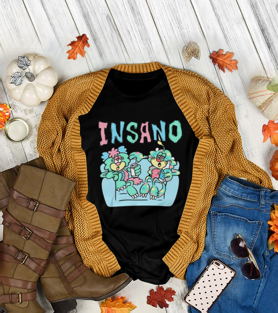 Visty X Kizzy Verdy Insano Pastel Cartoon Characters on Couch T-Shirt