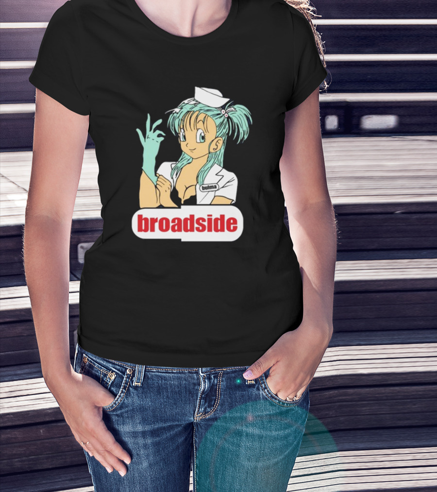 Bulma Broadside Nurse Anime Character With Glove And Cap T-Shirt