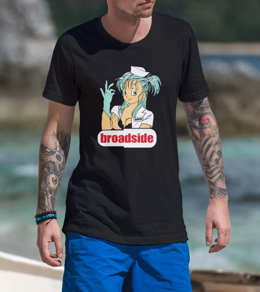 Bulma Broadside Nurse Anime Character With Glove And Cap T-Shirt