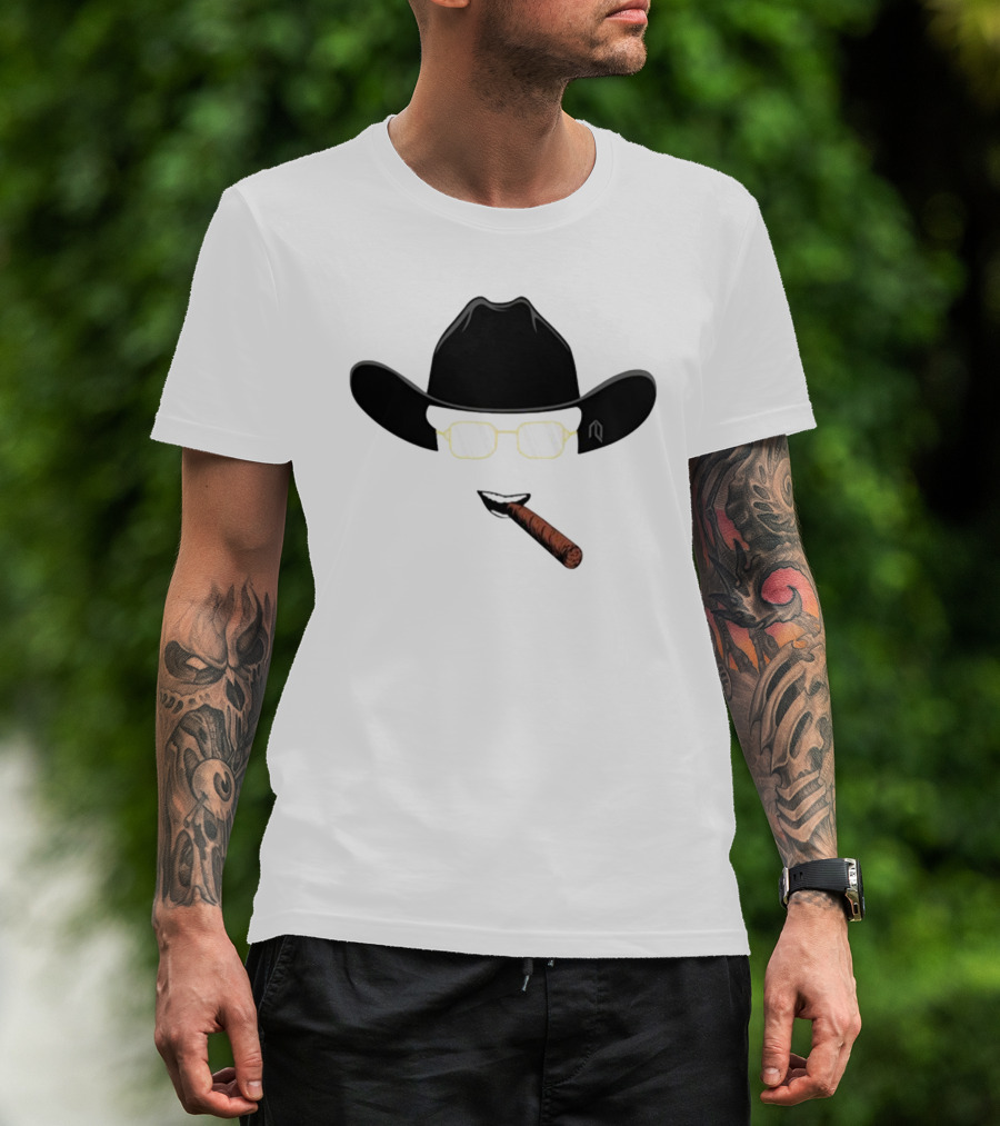 Cowboy Hat Sunglasses Cigar Iconic T-Shirt