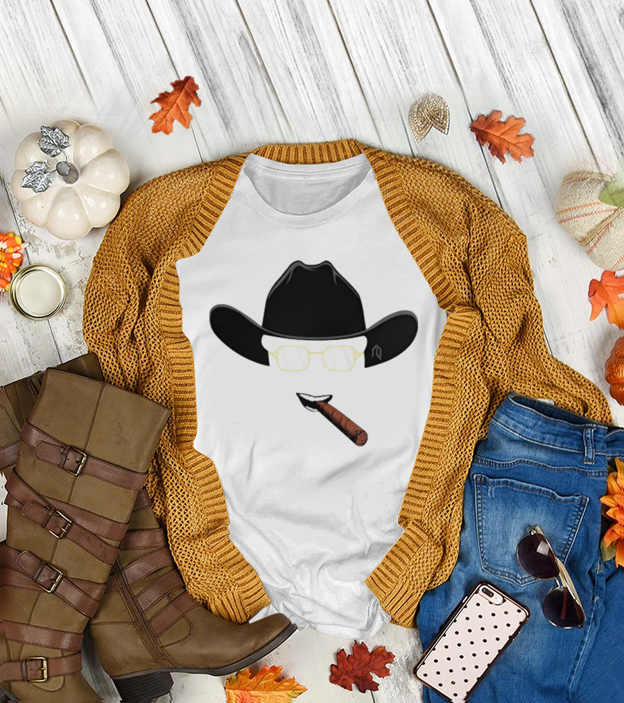 Cowboy Hat Sunglasses Cigar Iconic T-Shirt