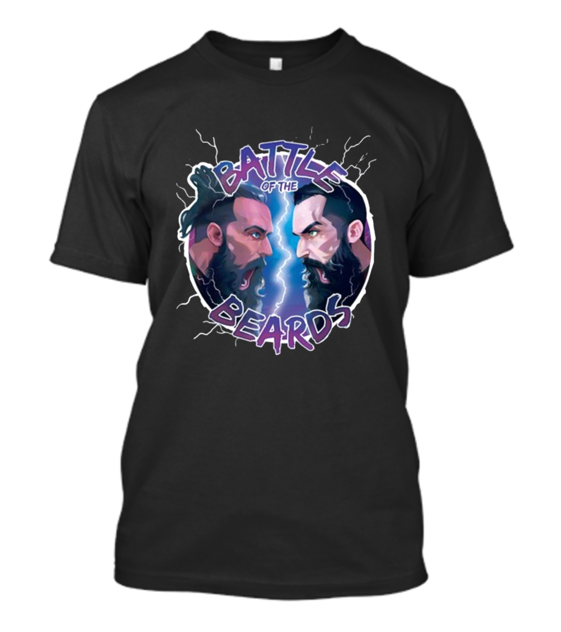 BATTLE OF THE BEARDS Showdown Clash Thunder Bolts T-Shirt