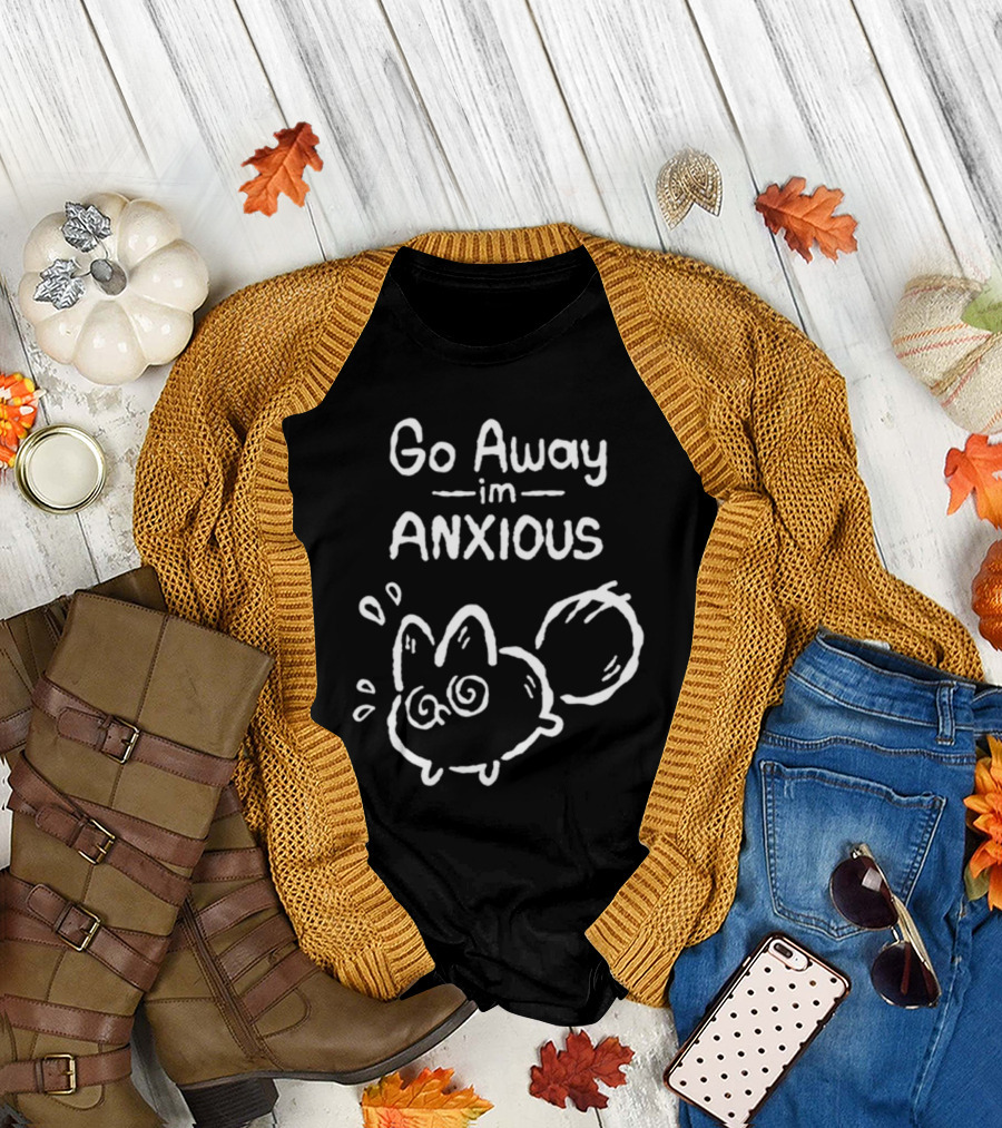 Go Away I'm Anxious Fox Drawing T-Shirt