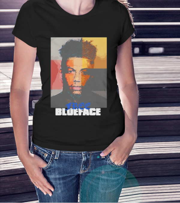 Wack100 Free Blueface Album Colorful T-Shirt