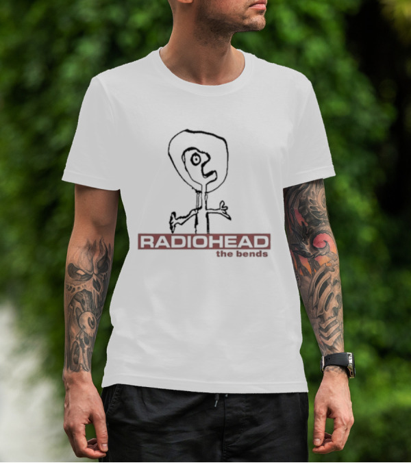 Xiu Shoegaze Radiohead The Bends Iconic Sketch Figure T-Shirt