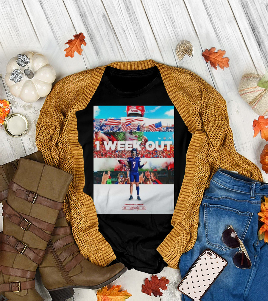 1 Week Out Fiesta Bowl Liberty vs Oregon Football Countdown T-Shirt