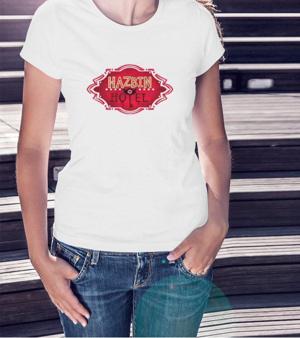Hazbin Hotel Hazbinhotel Logo Badge With Heart And Winged Eye T-Shirt