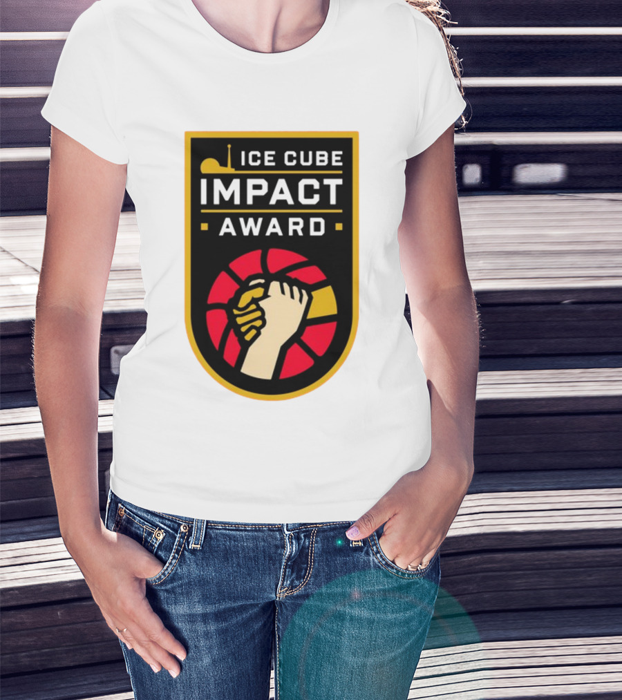 Ice Cube Impact Award Basketball Handshake Badge T-Shirt
