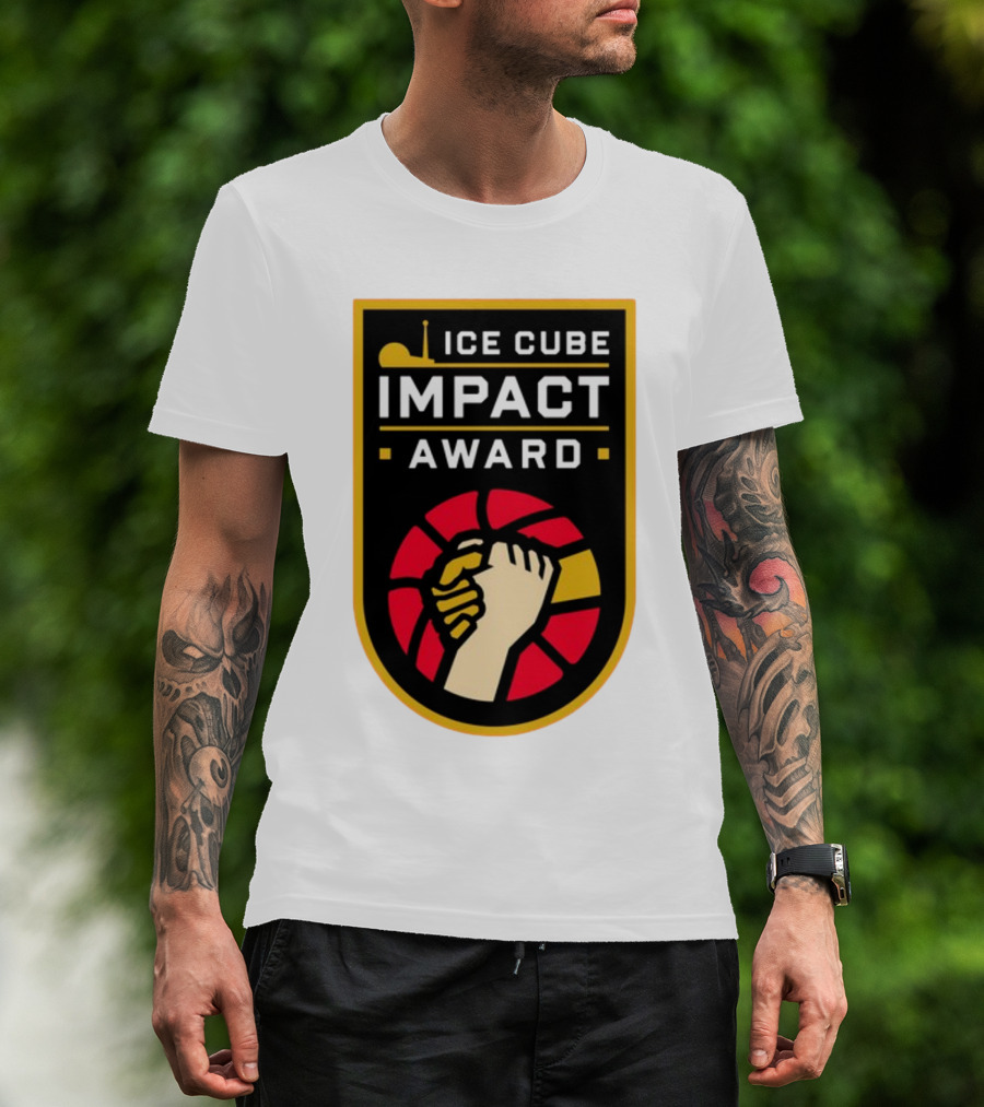 Ice Cube Impact Award Basketball Handshake Badge T-Shirt
