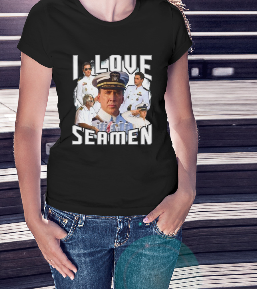 I Love Seamen Captain And Crew Collage T-Shirt