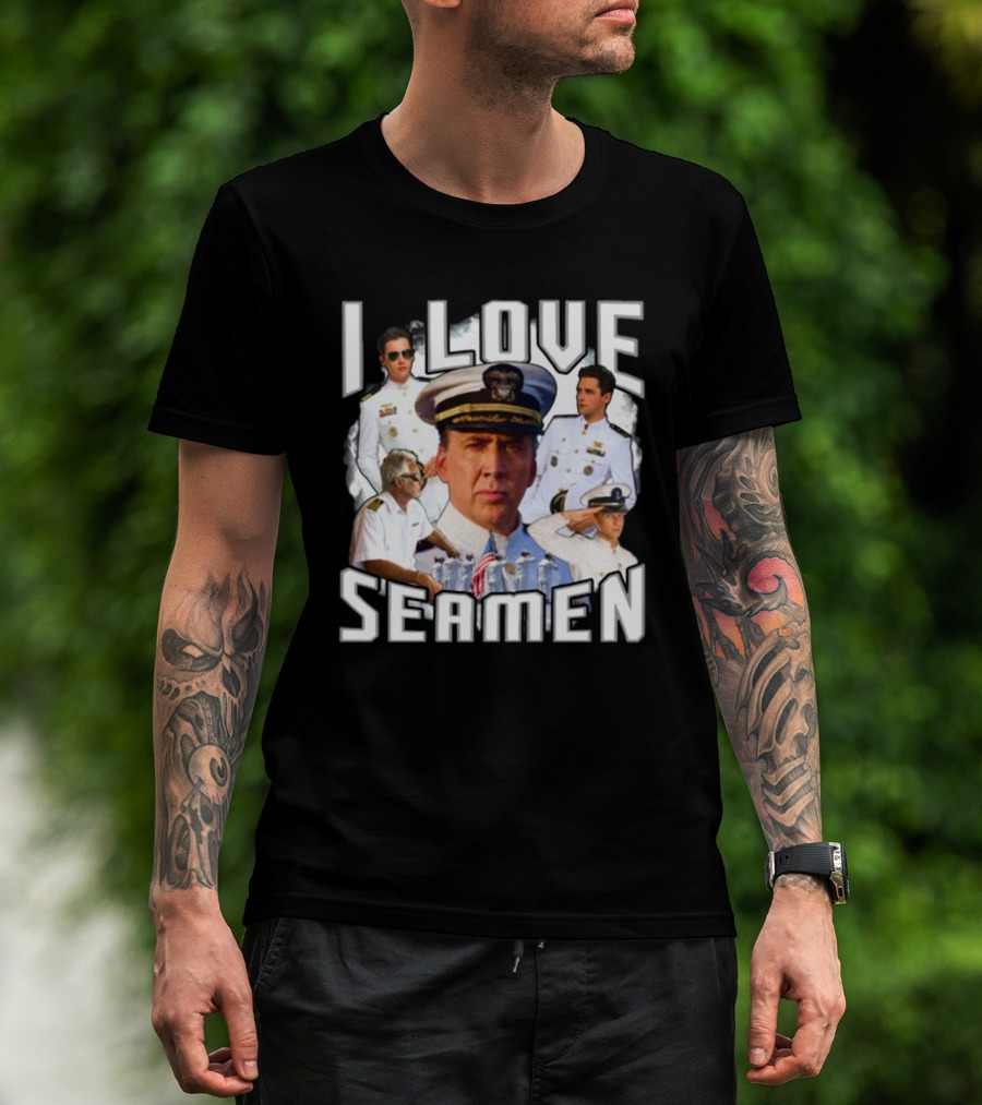 I Love Seamen Captain And Crew Collage T-Shirt