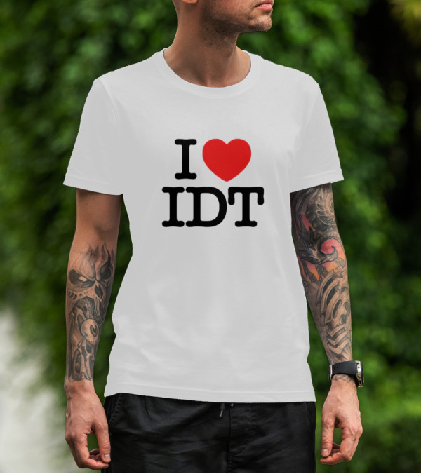 I Heart IDT Bold Text With Red Heart T-Shirt
