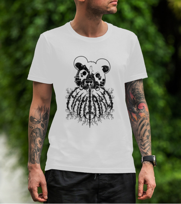 Heavy Metal Hamtrao Dark Metal Style Hamster Symbol And Text T-Shirt