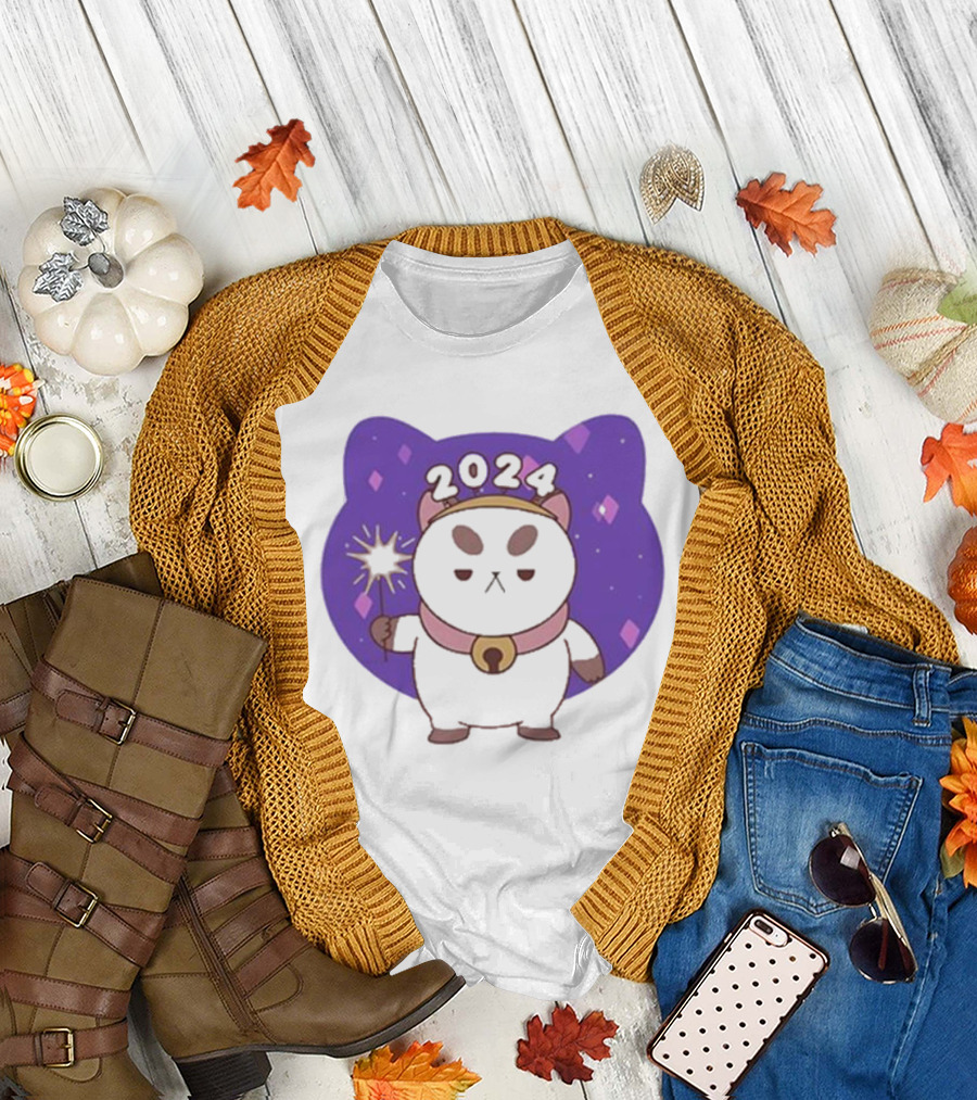 Bee And Puppycat 2024 Celebration with Magical Cat and Sparkles T-Shirt